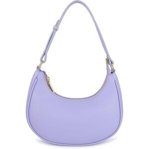 Women Purple Retro Classic Clutch Shoulder Tote Hand Bag With Zipper Closure
